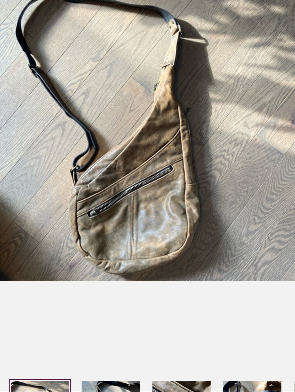 ANDRE OUELETT BROWN LEATHER SLING BAG